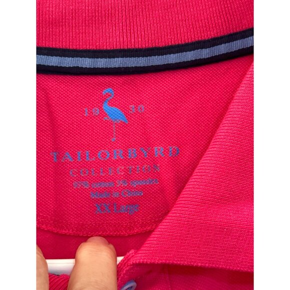 Tailorbyrd  Hot Pink Polo Shirt Mens XXL Flamingo Logo Golf Business Casual Prep - Picture 5 of 7